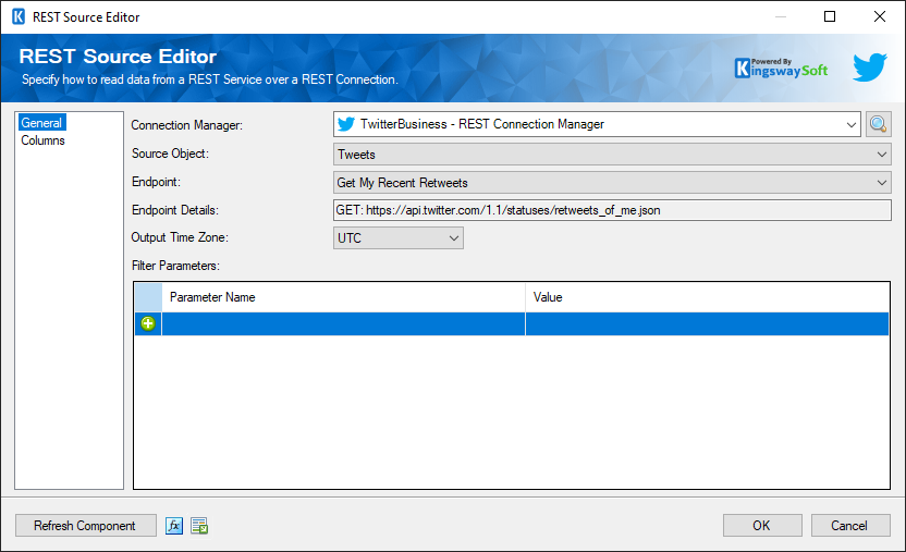 SSIS Twitter Business REST Source